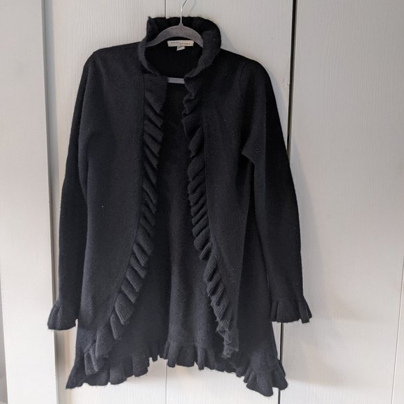 Kinross Cashmere Black Cardigan - Picture 1 of 3